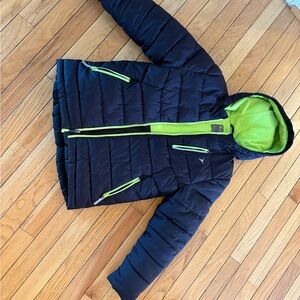 Old Navy Kids Puffer Jacket in Black and Green